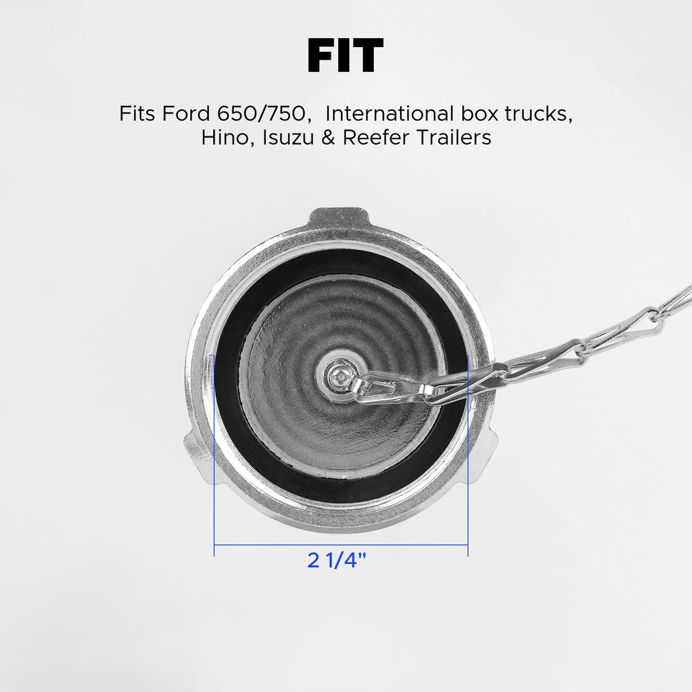 Snobli non-vented fuel cap ensures reliable closure in fleet use.