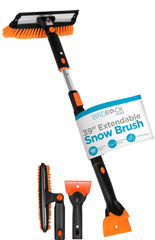 Snow MOOver 39-inch extendable snow brush with squeegee reaches mid-windshield quickly.