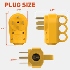 SnowyFox plug includes strain relief and bushing for secure cords.