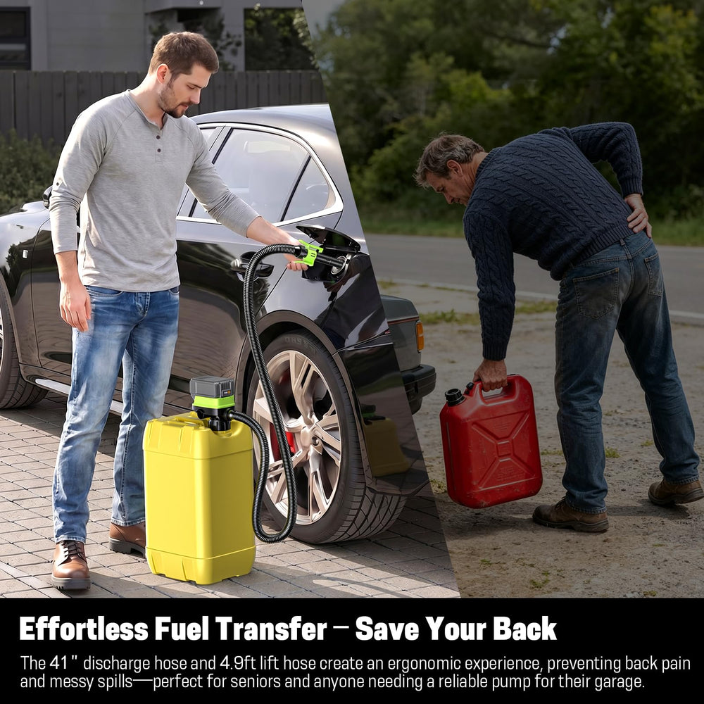 SoakSea battery-powered pump offers cordless operation in garages and yards.