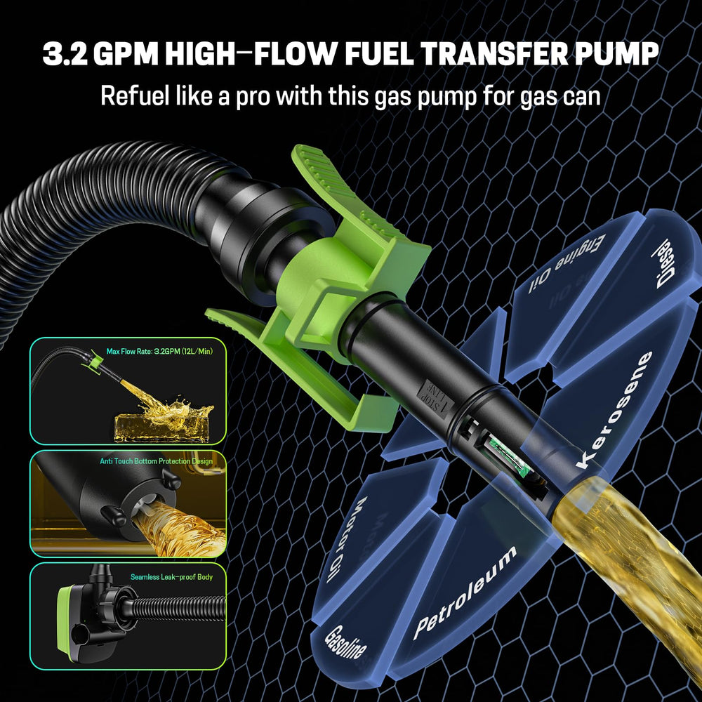 SoakSea portable fuel transfer pump ready for quick tank emptying.