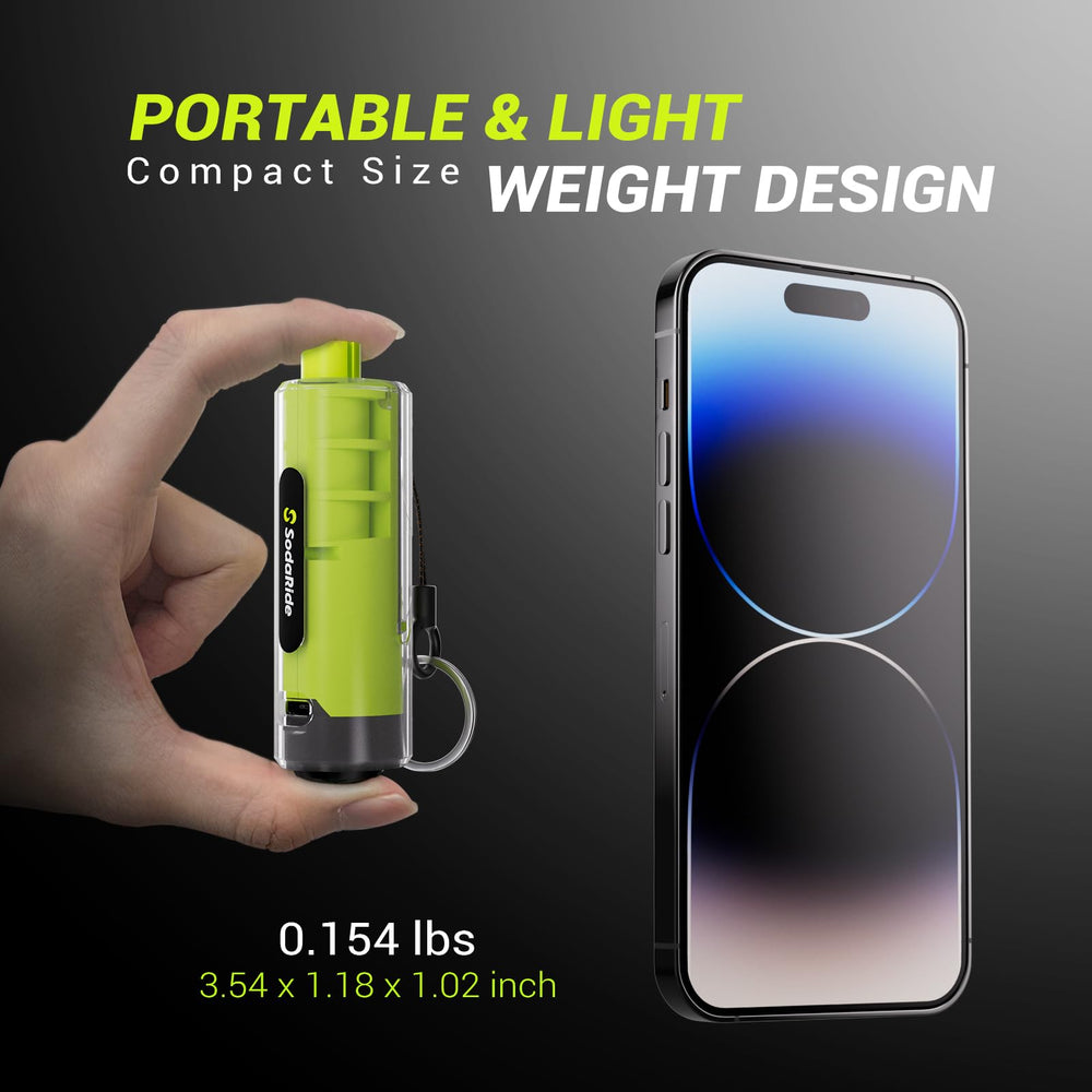 SodaRide portable emergency kit fits on a keychain for quick access