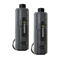 SodaRide window breaker and seatbelt cutter with flashlight, a two-in-one tool for car emergencies.