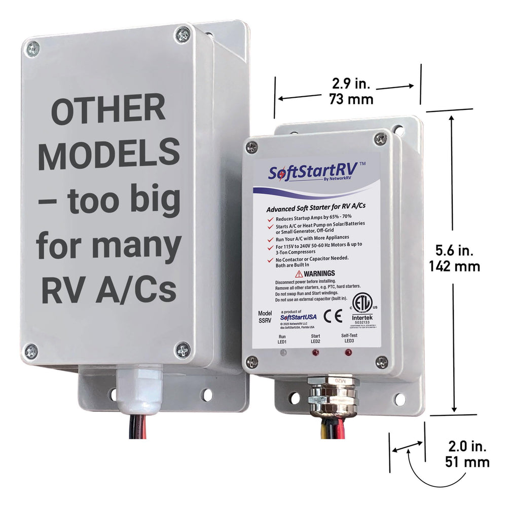 SoftStartRV waterproof enclosure emphasizes rugged protection in outdoor conditions.