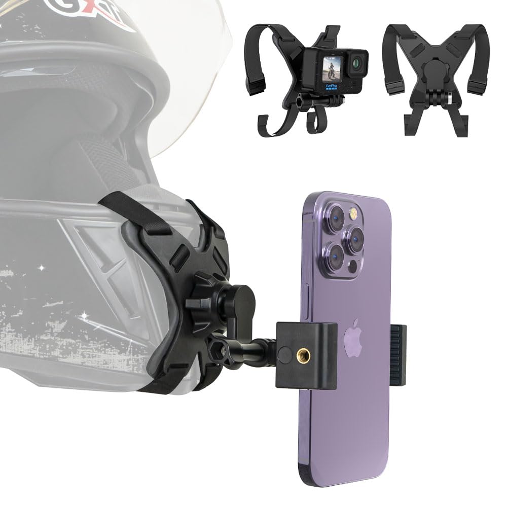 SOH Mingying helmet chin mount clip securing a phone during a ride