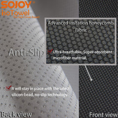 Sojoy IsoTowel storage mesh bag included for neat storage.