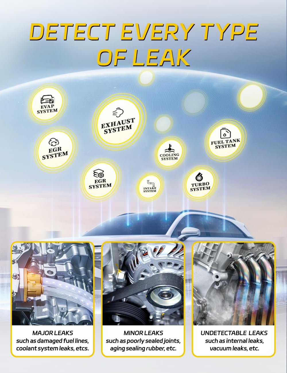 Solary SD302 fuel tank test setup highlights leak localization and pressure checks.