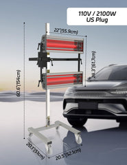 Solary lamp with pulley base demonstrates easy repositioning during work.
