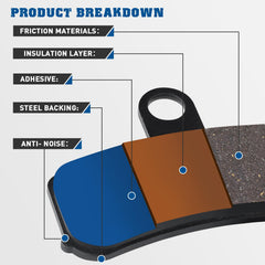 SOLLON rear brake pad for Dyna Wide Glide maintains consistent bite