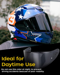 Soman RF-1400 visor replacement shown for clear vision on the road