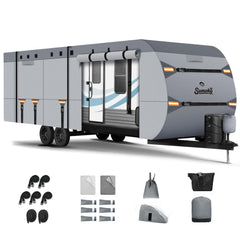 Somokg Upgrade 7-Layer RV Cover front view protects against UV and weather for 16-18ft RVs