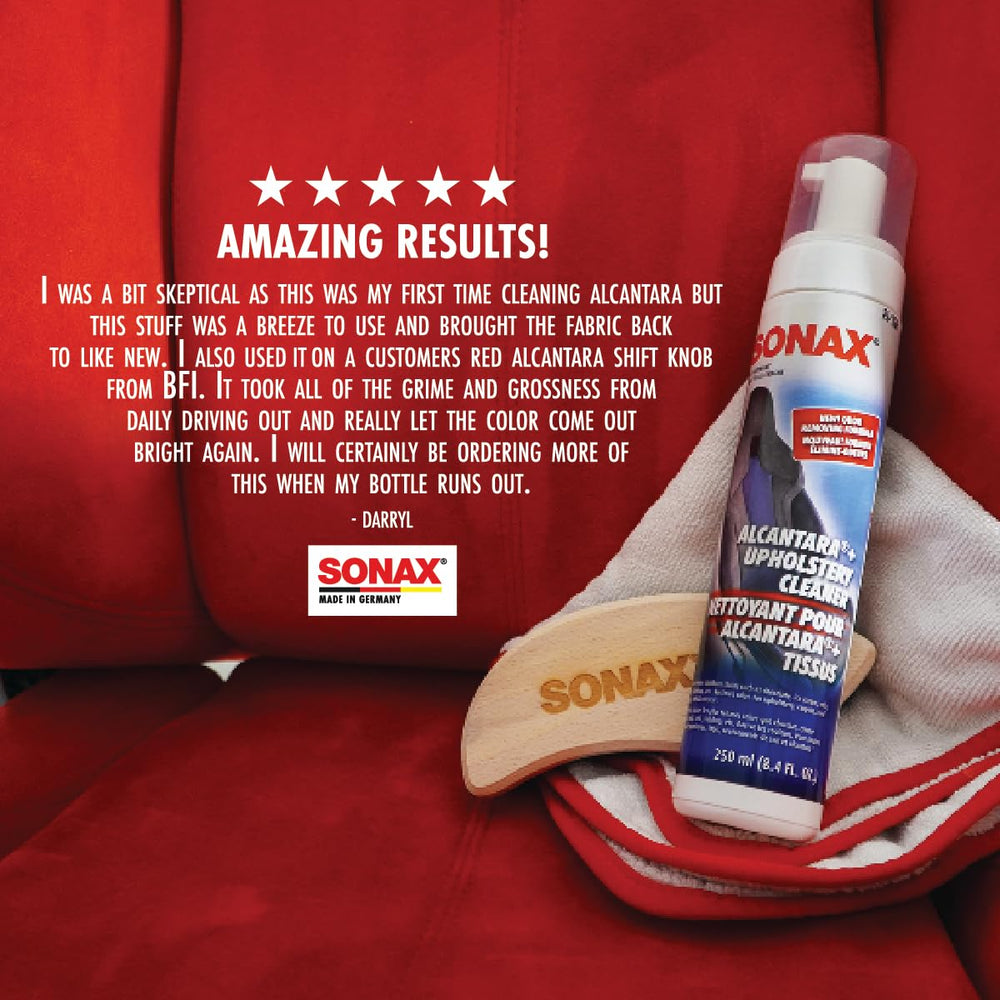 SONAX car interior after cleaning with refreshed scent.