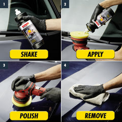 SONAX Cut & Finish gloss finish close-up illustrating radiant high-shine results.