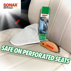 SONAX Leather Foam heated-cooled-seats, respects climate-control features.