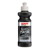 SONAX PROFILINE GlassPolish bottle close-up for light scratch removal.
