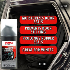 Door seal detail showing refreshed texture after SONAX Rubber Protectant