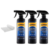 SOPAMI Car Coating Spray bottle demonstrates quick shine and durable protection.