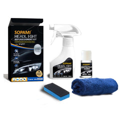 SOPAMI headlight cleaner removes oxidation to restore clarity.