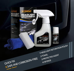SOPAMI headlight gloss and hydrophobic coating delivers water beading.
