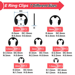 Sopnom E Clips Tool shows seven sizes from 1.5 to 5 mm.