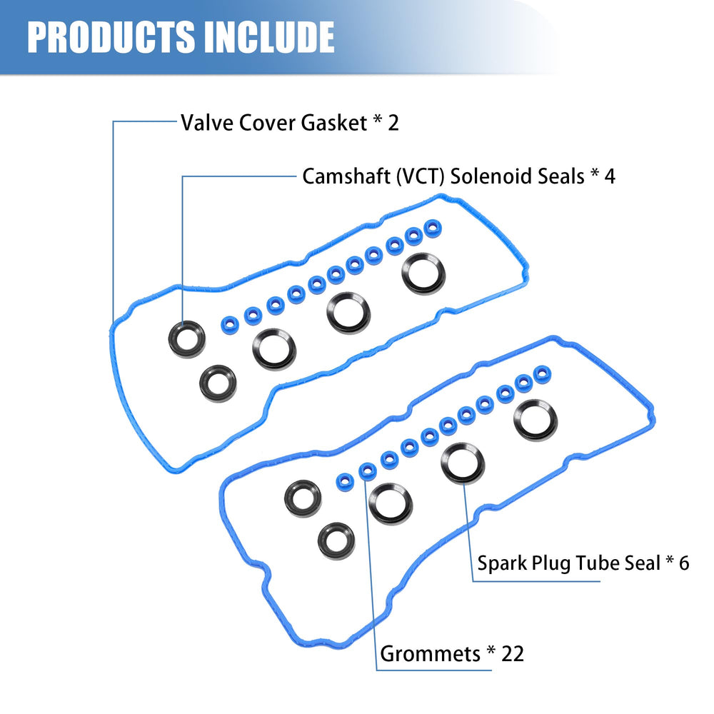 Sorello valve cover gasket set in Transit van engine bay to reduce leaks