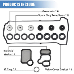 Sorello valve cover gasket set with OEM labels, verified compatibility.