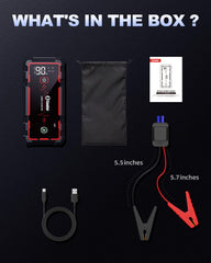 Soulor storage bag keeps the jump starter organized in car or bag.