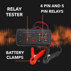 Sound Troubleshooting heavy-duty battery clamps connected to a car battery for on-vehicle checks