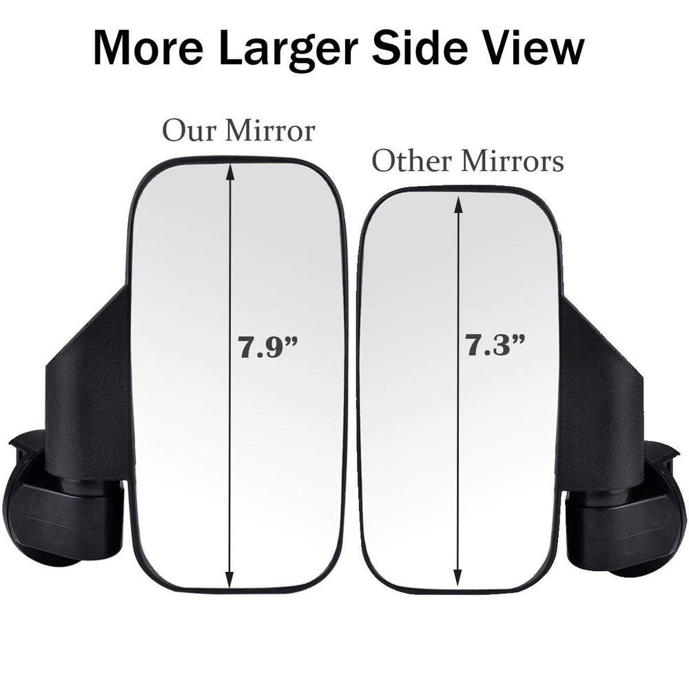 SPAUTO UTV mirrors tempered glass close-up showing shatter-proof durability