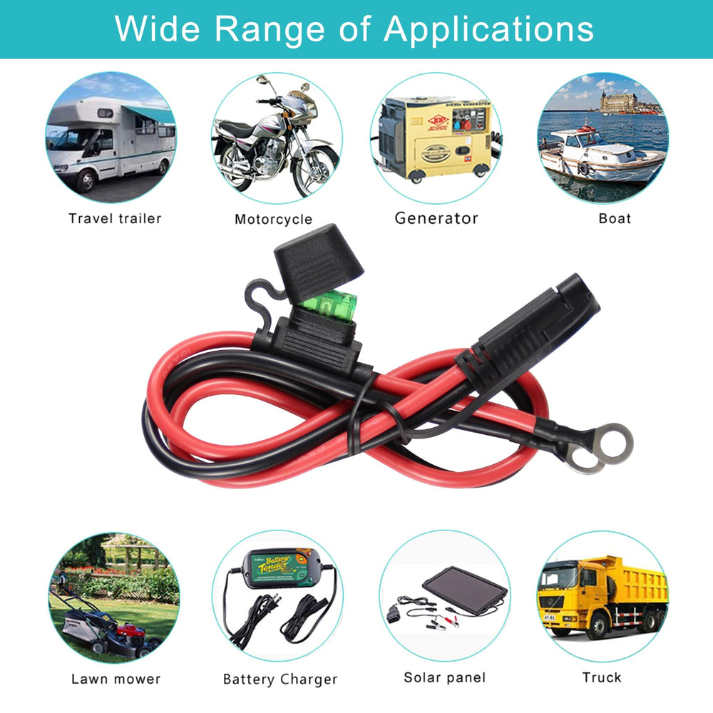 SPARKING 30A fuse holder included for safe charging