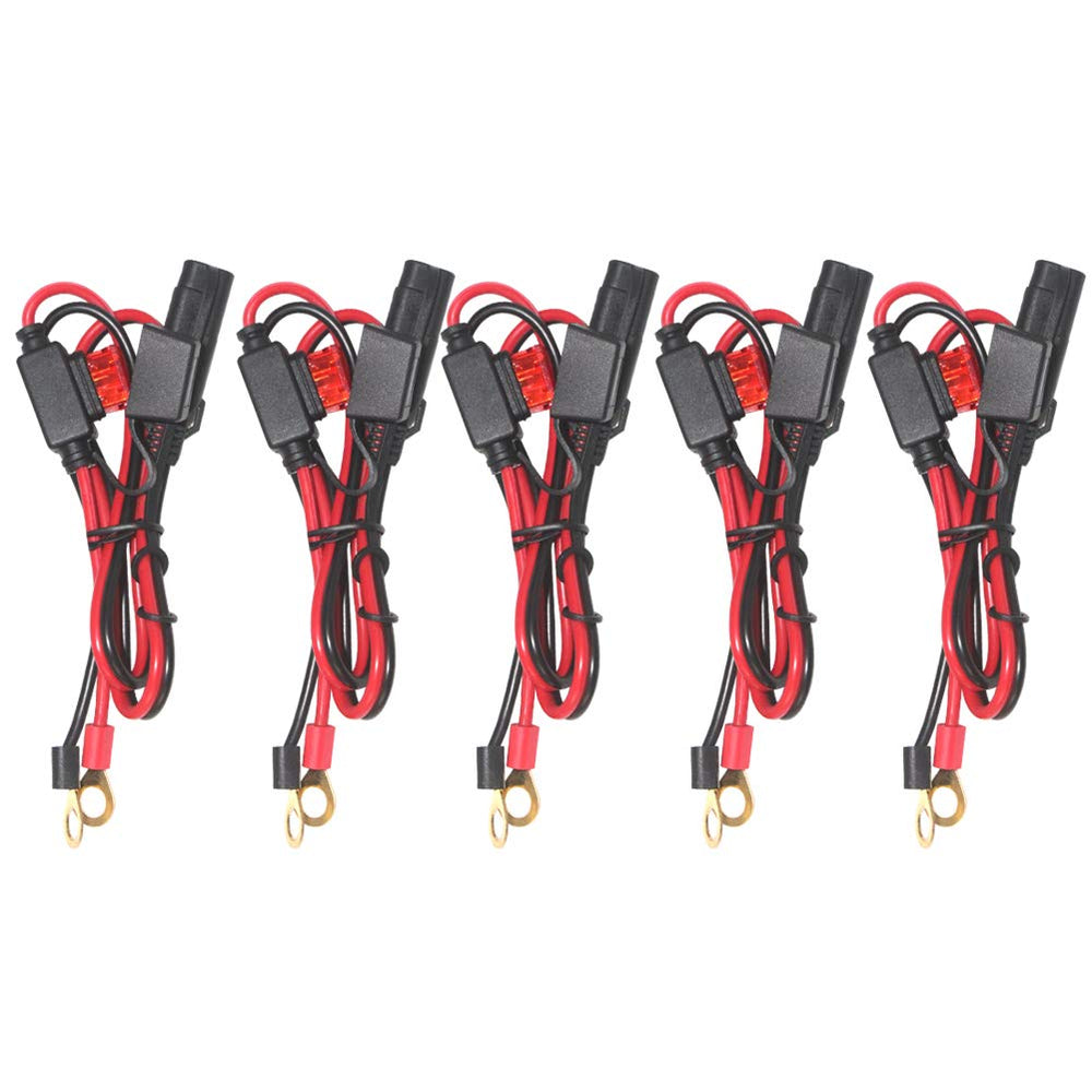 SPARKING 5-pack SAE to ring-terminal 2ft extension for extended charging access