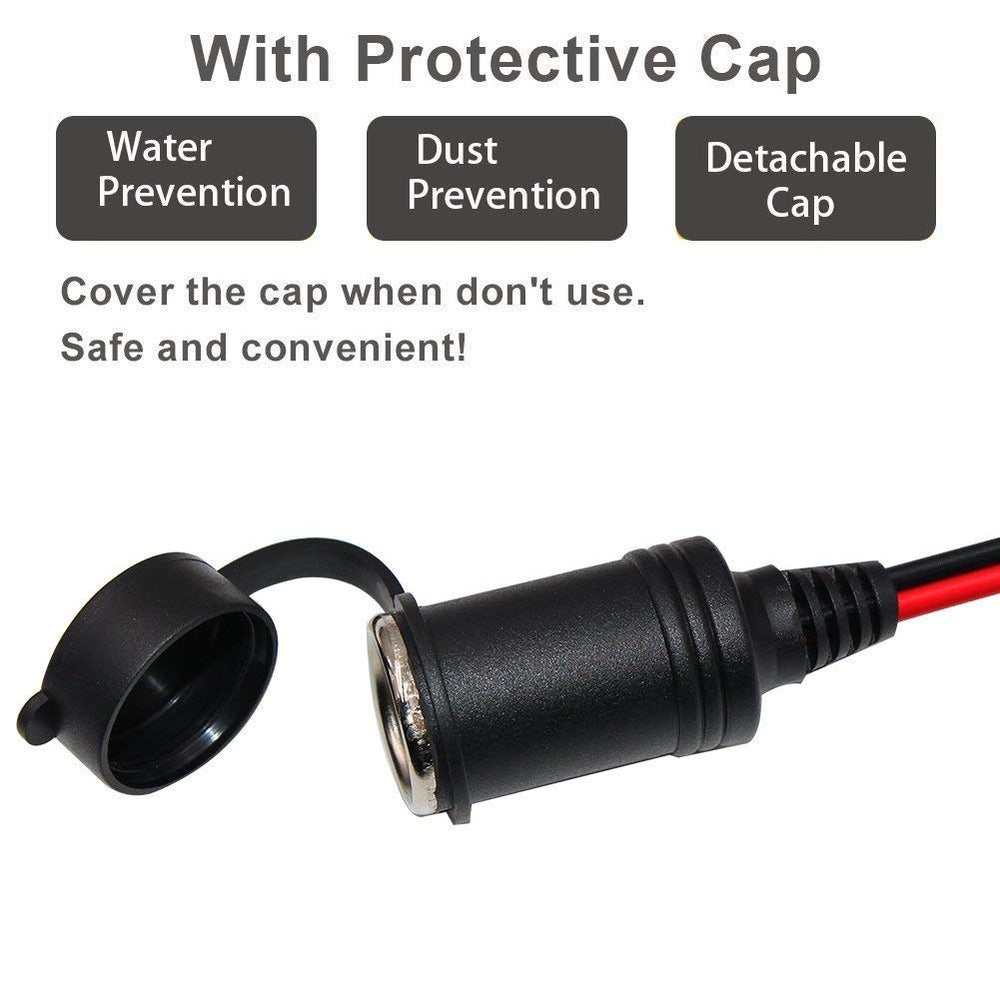 SPARKING clip-on extension cable connected to vehicle battery for power
