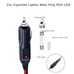 SPARKING cigarette plug with LED indicator and 15A fuse for safety