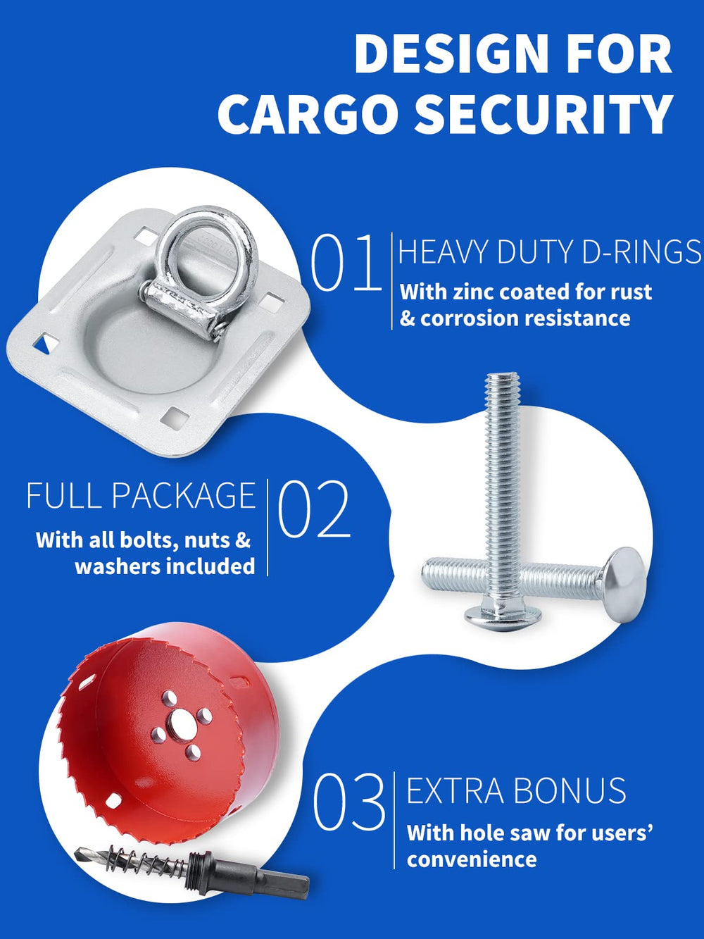 Sparkwhiz flush-mount trailer anchors for a smooth bed surface