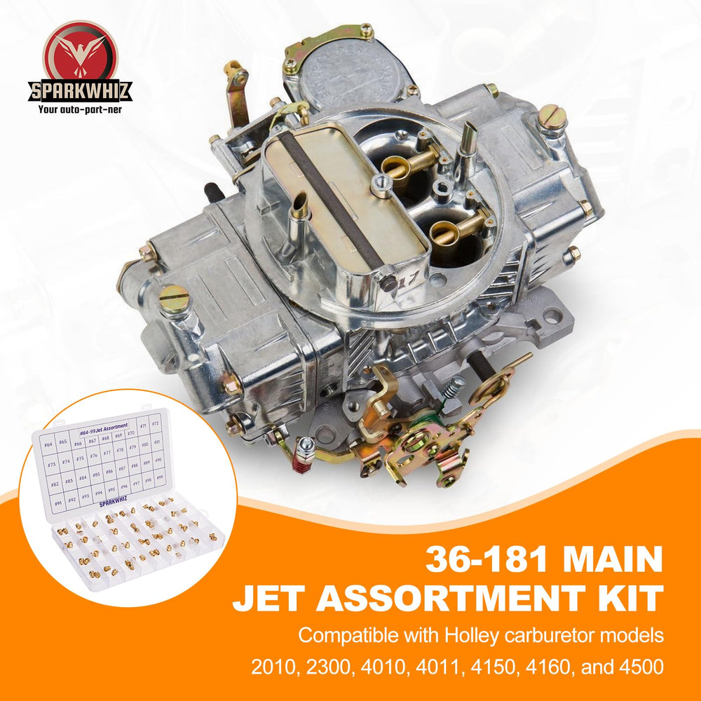 SPARKWHIZ jet kit compatible with Holley carburetors across listed models.