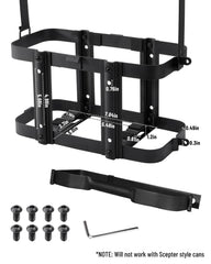 SparkWhiz Jerry Can Holder installed with bottom and side screws for various setups