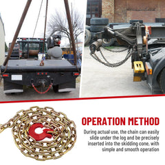 SPARKWHIZ portable winch skidding cone compatibility with the chain.