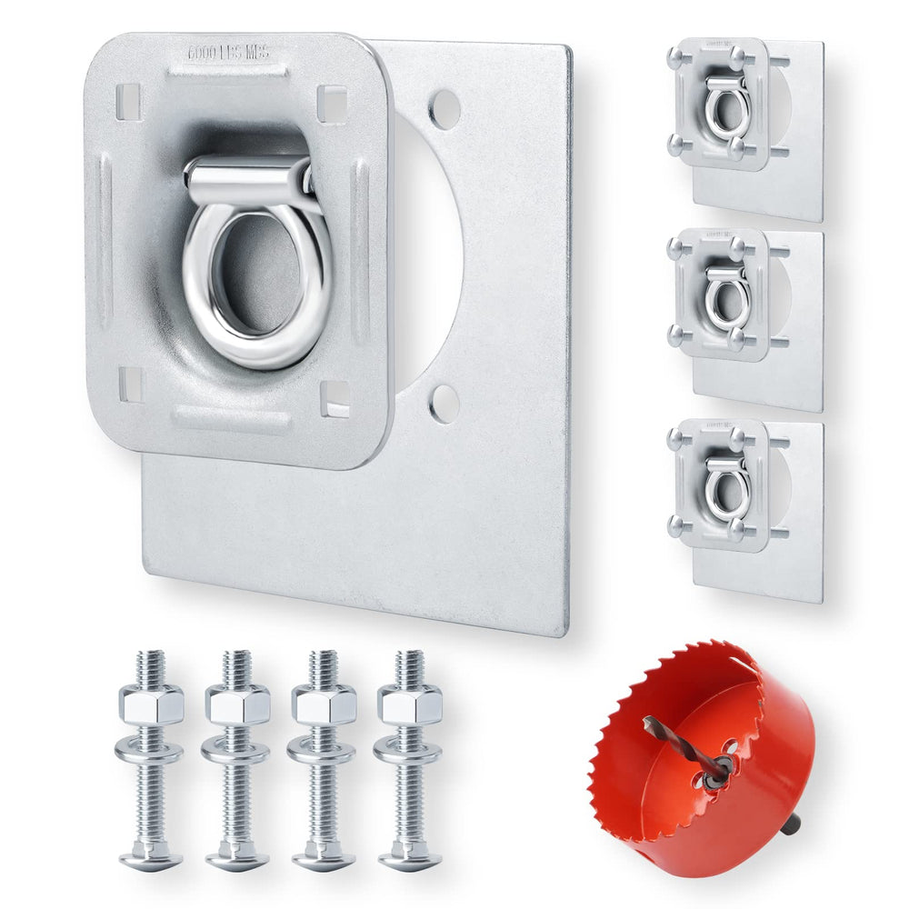 Sparkwhiz recessed D-ring anchor kit for secure trailer cargo