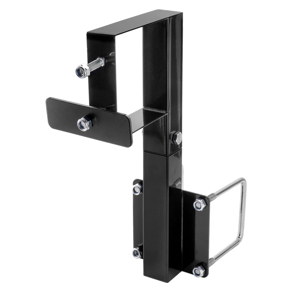 SPARKWHIZ spare tire carrier on a 4-inch bumper, durable mounting for trailer tires.