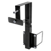 SPARKWHIZ spare tire carrier on a 4-inch bumper, durable mounting for trailer tires.