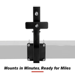 SPARKWHIZ carrier showing locking nut, secure hold reduces wobble on rough roads.