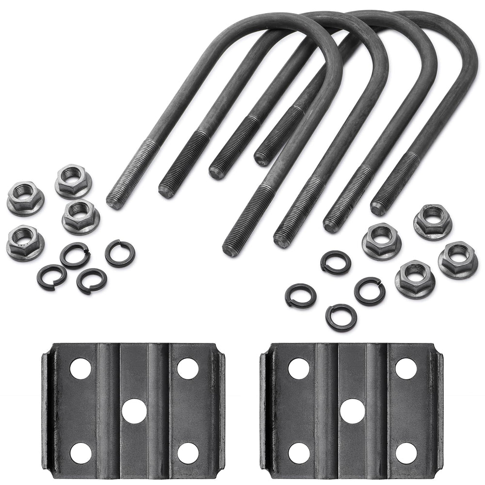 SPARKWHIZ U Bolt Kit installed on round trailer axle for secure mounting