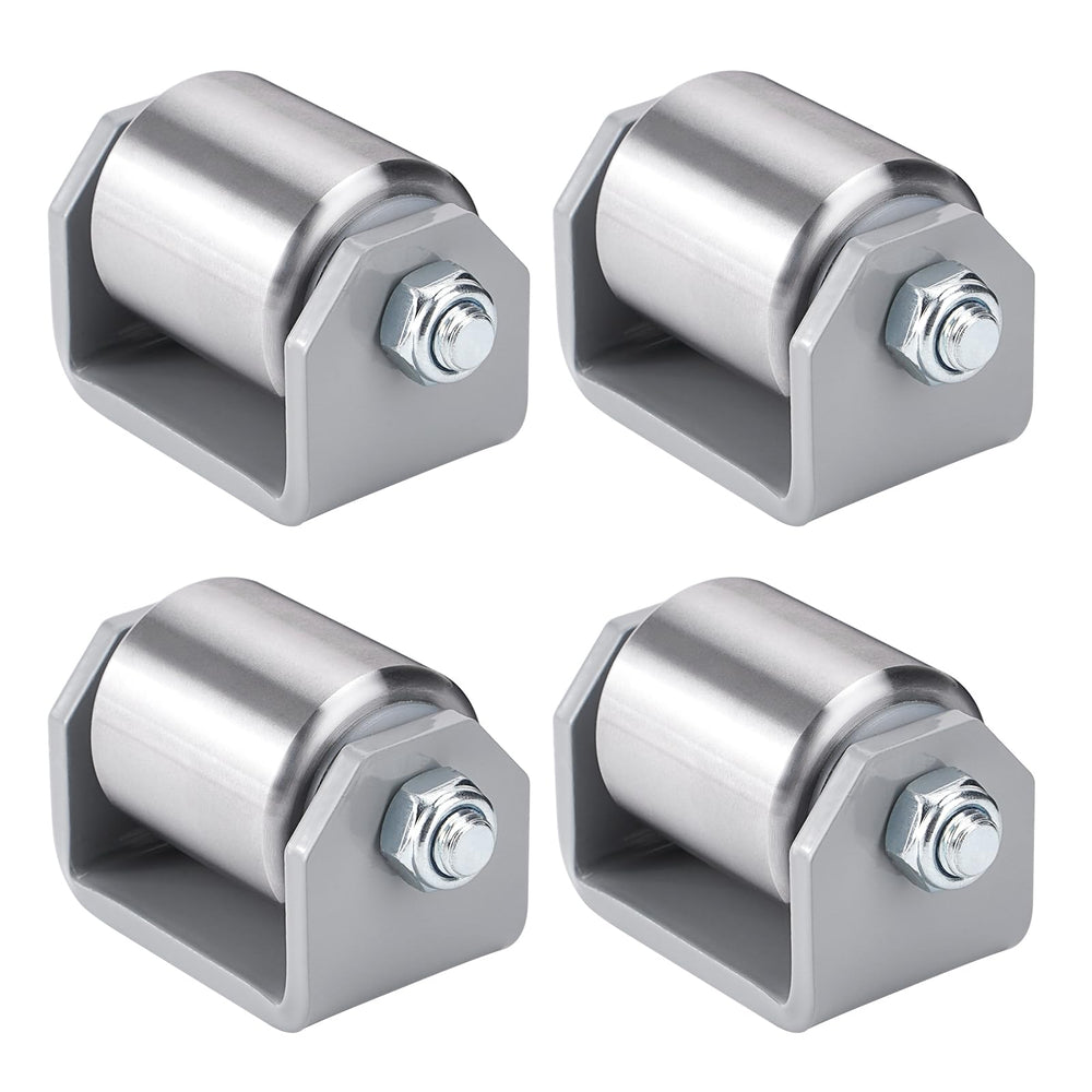SparkWhiz Weld-On trailer roller with 2-inch base improves mounting stability.