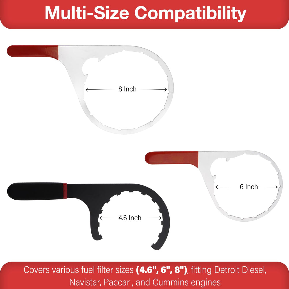 SPARKWHIZ 8-inch wrench provides strong leverage for large filters.