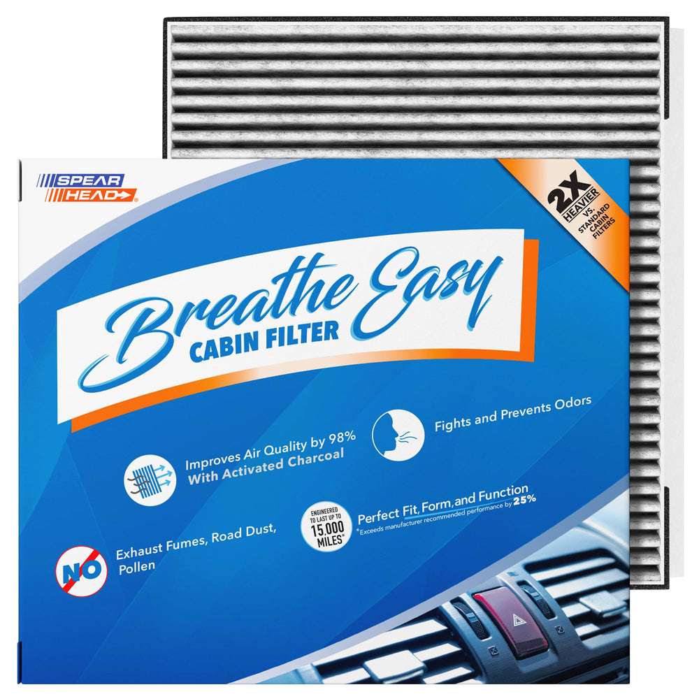 SPEARHEAD Breathe Easy cabin filter front view, long-lasting filtration