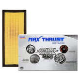 SPEARHEAD Max Thrust air filter close-up showing high dust holding capacity for Altima