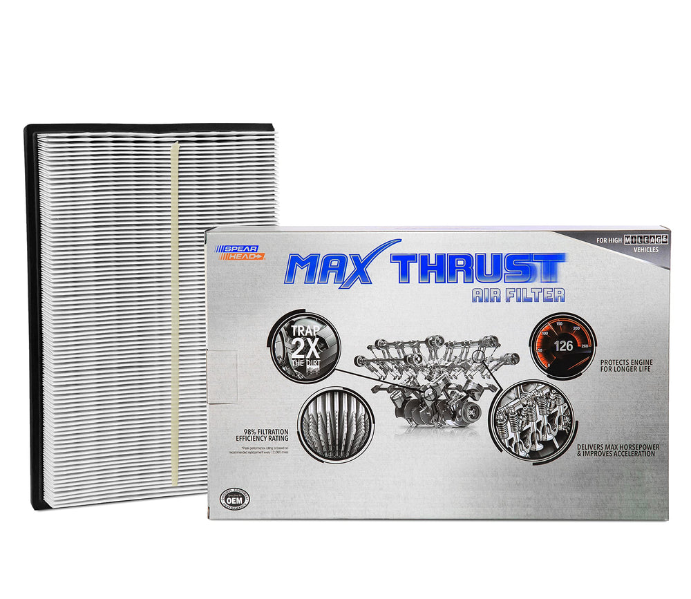SPEARHEAD Max Thrust engine air filter with OEM fit for precise airflow.