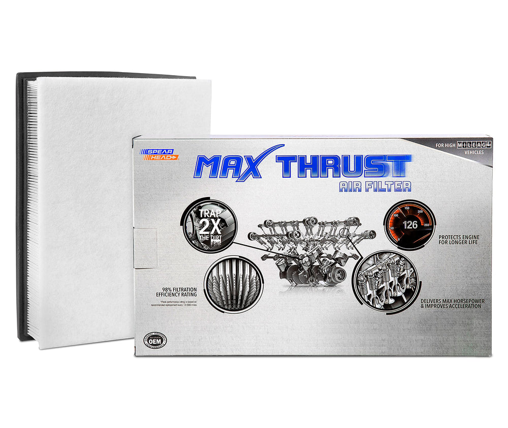 Spearhead Max Thrust engine air filter side view for GX460 improves air filtration efficiency.