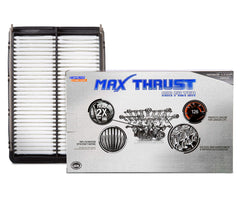 Spearhead Max Thrust filter top view showcases premium design for improved airflow management.