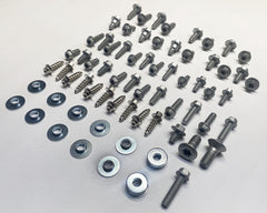 Specbolt 76-piece kit layout for KTM/Husqvarna body bolts for easy replacement.